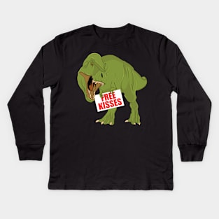 Free kisses trex Kids Long Sleeve T-Shirt